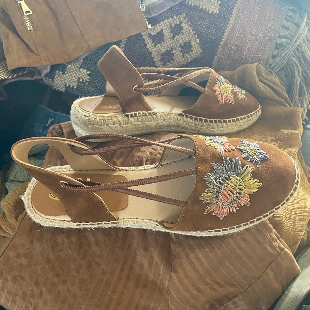 Sundance Leather Espadrilles 10